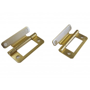 W4 50mm Brass Finish Cranked Hinge - Pack of Two