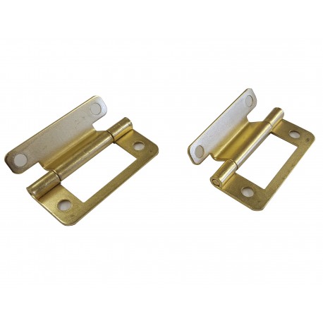W4 50mm Brass Finish Cranked Hinge - Pack of Two