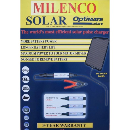 Milenco Optimate Caravan / Motorhome Solar Battery Charger Panel
