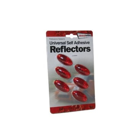 Self Adhesive Red Universal Oval Rear Reflectors (Pack of Six)