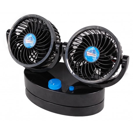 Streetwize SWCF5 Twin Cyclone Car 12v Oscillating Fan / Cooler