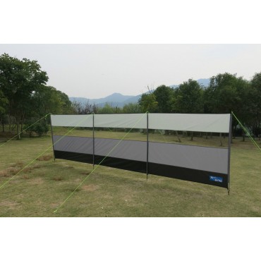 Kampa Viewing Windbreak - 500 x 140cm - Steel Sectional Poles - Grey