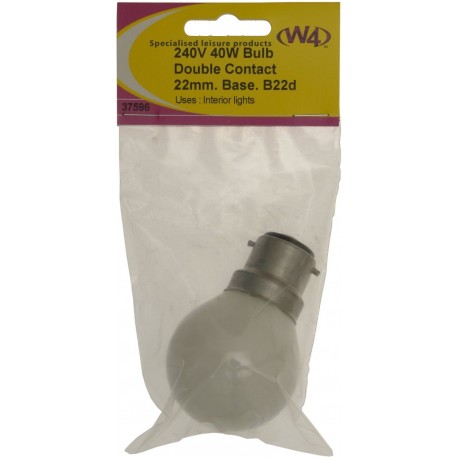 W4 240V 25W B22D Globe Bulb - Off-White