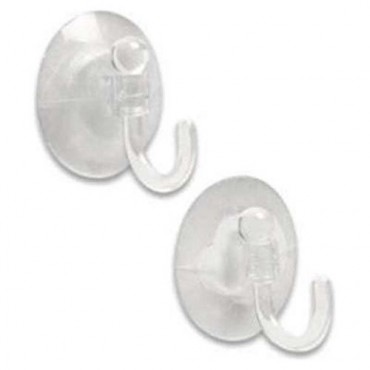 Suction Hooks - Pack Of Two - Clear - Base Diameter 50mm