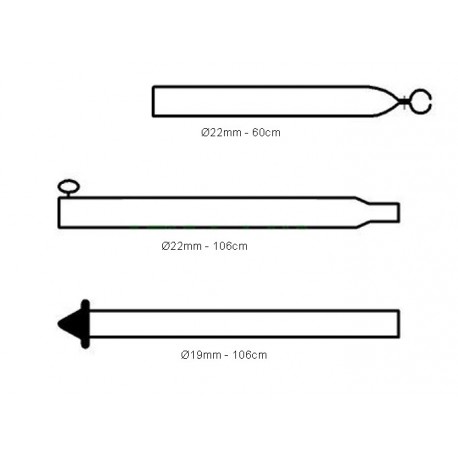 Caravan Awning Steel Storm Upright Pole 22/19mm 170-260cm