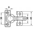 Caravan Cupboard Hafele Face Frame Hinge, 92°, Unsprung