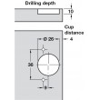 Caravan Cupboard Hafele Face Frame Hinge, 92°, Unsprung