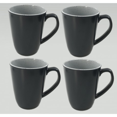 Melamine Set Of 4 Mugs - Flamefield Granite Grey