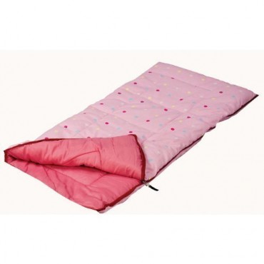 SunnCamp Pink Dotty Junior Sleeping Bag with Stuff Sac