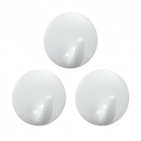 Large Round White Self Adhesive Hooks