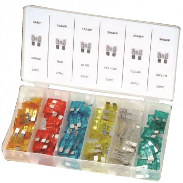 Mixed Pack of 120 Standard Blade Fuses