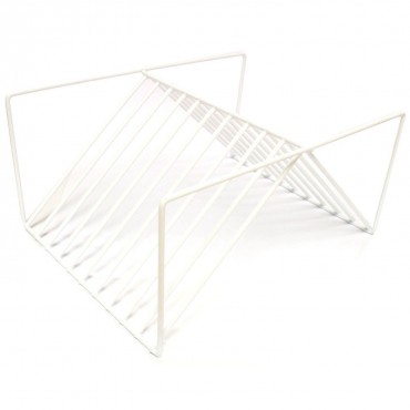 White Plasti-Coated Cupboard Plate Rack / Plate Holder