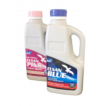 Elsan Toilet Blue & Pink Rinse Chemical Value 1 Litre Twin Pack