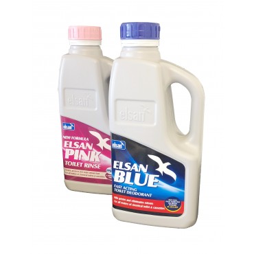 Elsan Toilet Blue & Pink Rinse 1 Litre Twin Pack