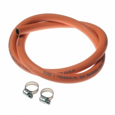 Gas Hose - 2m With Clips - High Pressure