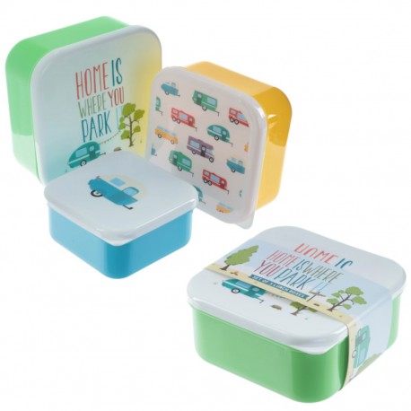 Pack of three stackable plastic Lunchboxes