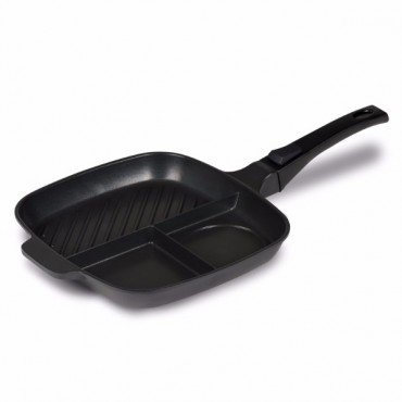 Kampa Trio Non-Stick 3 Section Frying Pan with Removable Handle