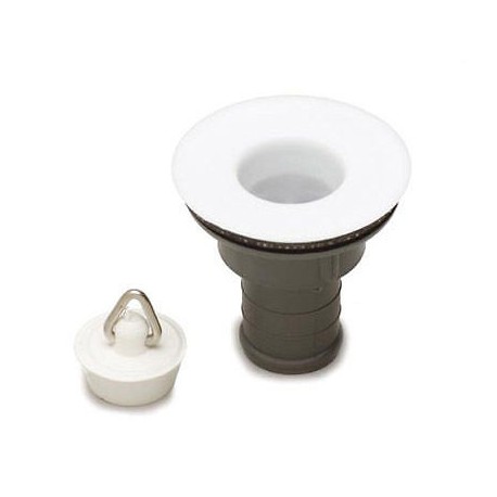 Sink/Basin White Straight Waste & Plug - 3/4"