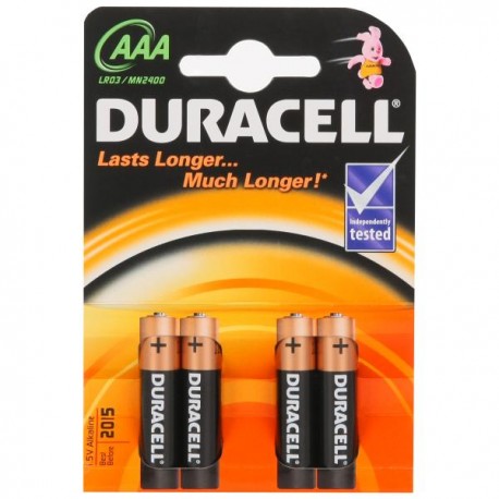 Duracell AAA Alkaline Batteries Pack of 4