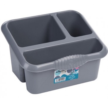 Casa Kitchen Sink Tidy 3 Compartments - Silver