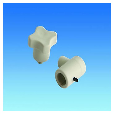 Caravan Window Stay Lock Knob & Holder - Grey