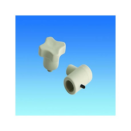 Caravan Window Stay Lock Knob & Holder - Grey