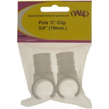 Pole 'C' Clip - Diameter Size 19mm 3/4" - Pack Of 2