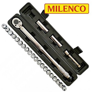 Milenco Caravan Wheel Torque Wrench Safety Set + 20 Wheel Nut Indicators