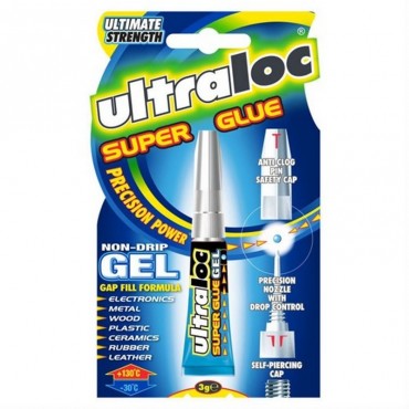 Ultraloc Ultimate Strength Instant Bond Super Glue Gel 3g ApplicatorTube