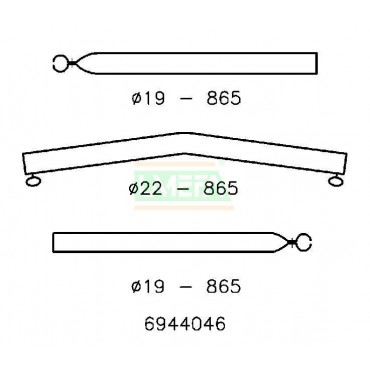 Awning Bent Roof Beam Pole 22/19mm 170-250cm