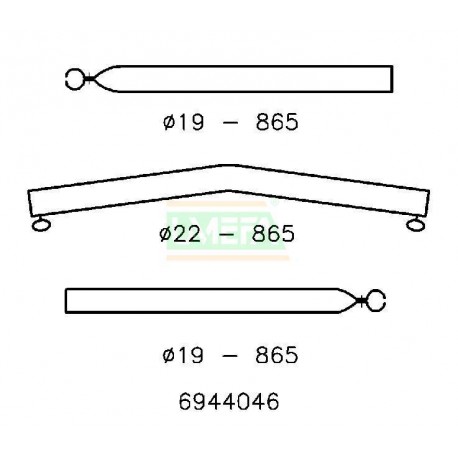 Awning Bent Roof Beam Pole 22/19mm 170-250cm