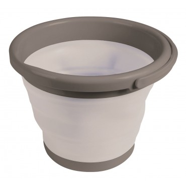 Kampa Silicone Sided 10 Litre Folding Grey Bucket