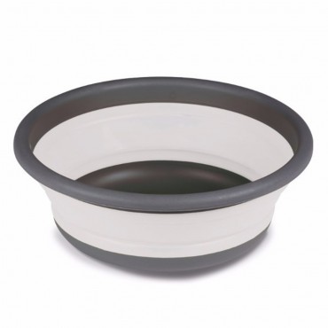 Large Collapsible Round Washing Up Bowl - Grey