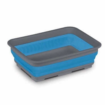 Collapsible Rectangular Washing Up Bowl - Blue