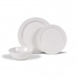 Melamine Dinner Set - 12 Piece - Classic White - with Safety Anti-Slip Ring Bases