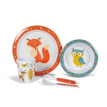 Childrens Melamine Picnicware Set - Woodland Creatures