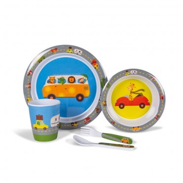 Childrens Melamine Picnicware Set - Animal Traffic