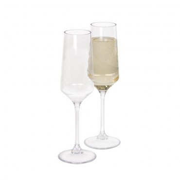 Kampa Soho Acrylic 265ml Champagne Flutes / Glasses - Pack of Two