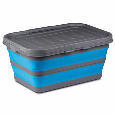 Large Silicone Sided 28 Litre Blue Storage Box