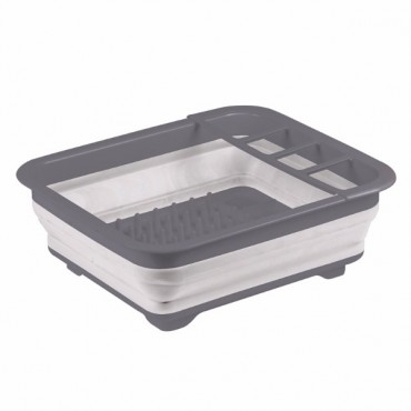 Kampa Folding / Collapsible Silicone Sided Dish Drainer - Grey