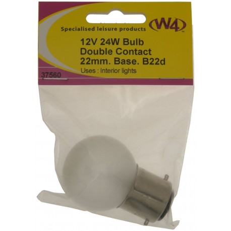 Bulb - 12v 24w B22D Base - Off White