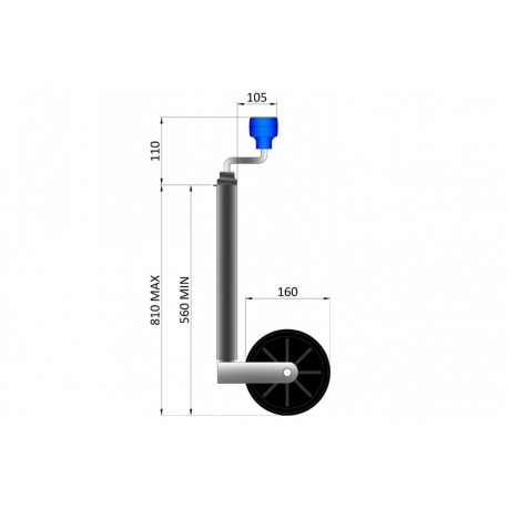 Trailer 34mm Light Duty Jockey Wheel