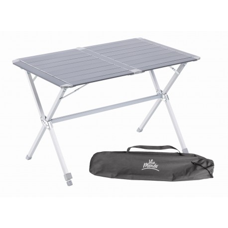 Via Mondo Medium Slatted Folding Camping Table with Adjustable Leg