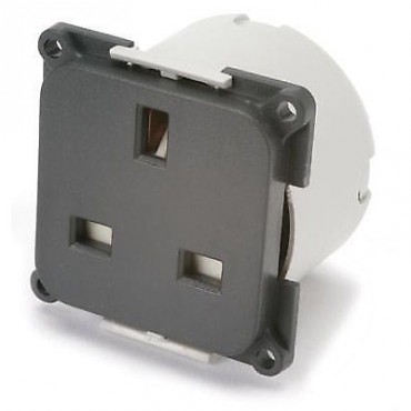 C-Line 240v Mains Socket With Back Box-Anthracite