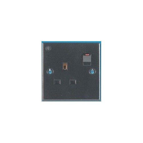 240v Single Gang Mains 3 Pin Socket - Black