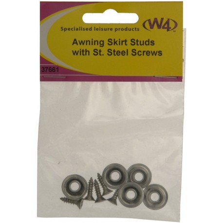 Awning Skirt Studs With Stainless Steel Screws - Pack Of Five