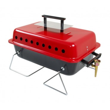 Red Lid Table Top Barbeque with Lava Rock