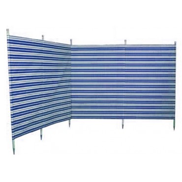 Blue Diamond 5 Pole Windbreak - Navy Blue / Cream Stripe