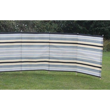 Blue Diamond 7 Pole Windbreak - Sand / Grey Contemporary Stripe