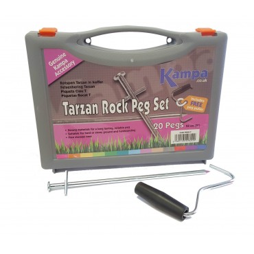 Kampa Tarzan Tent / Awning Hardstanding Rock Peg Set with Peg Puller